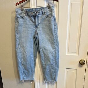 American Eagle Outfitters Light Wash Barrel Jeans